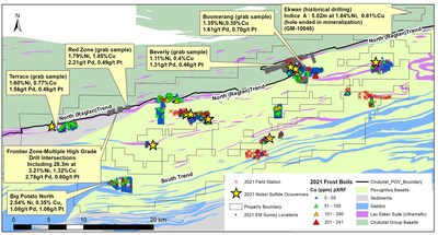 Figure 1: Summary of 2021 West Raglan Work with Historical Results Highlighted (CNW Group/Orford Mining Corporation)