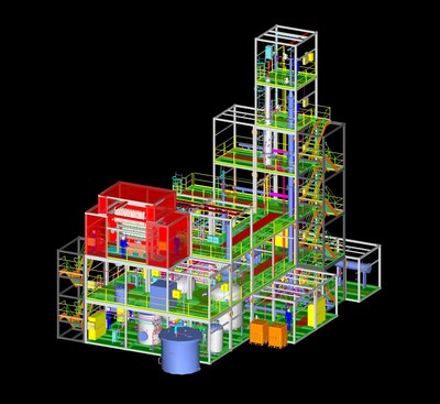 3 Dimensional drawing of the EDC Demonstration Plant to be fabricated by Zeton and assembled in Brazil. (PRNewsfoto/Chemetry Corporation)