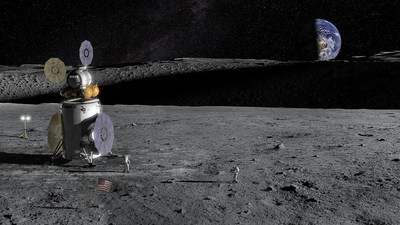 Artist’s conception of future lunar surface exploration activities. (NASA image)