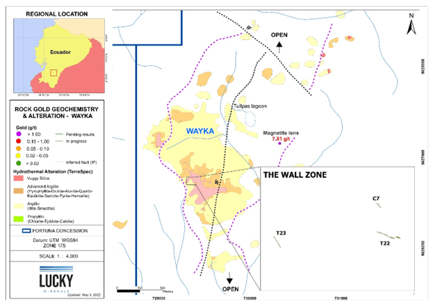 Lucky Minerals Inc., Tuesday, May 10, 2022, Press release picture