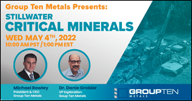 Group Ten Metals Inc. , Tuesday, May 3, 2022, Press release picture