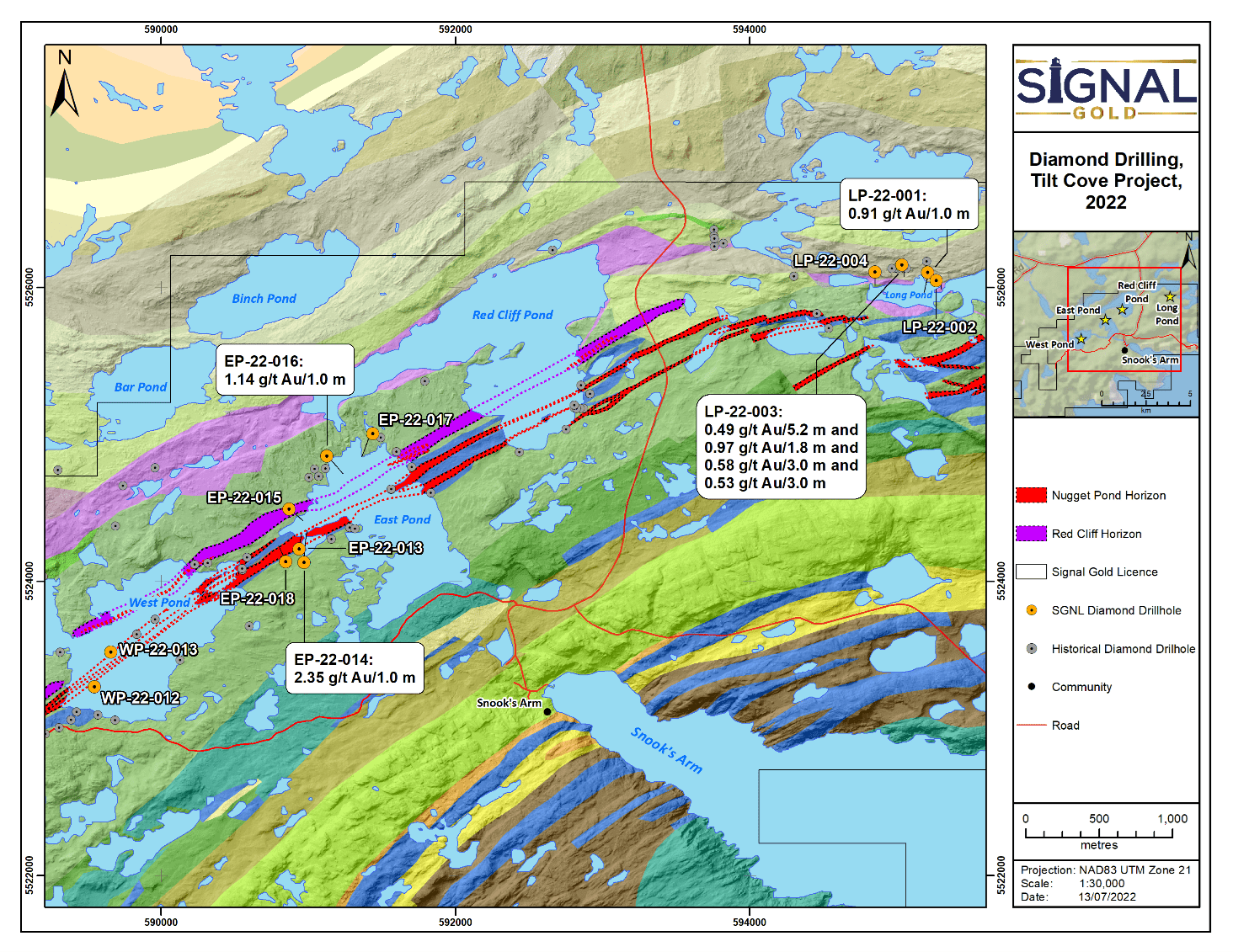 Signal Gold Inc., Wednesday, July 20, 2022, Press release picture