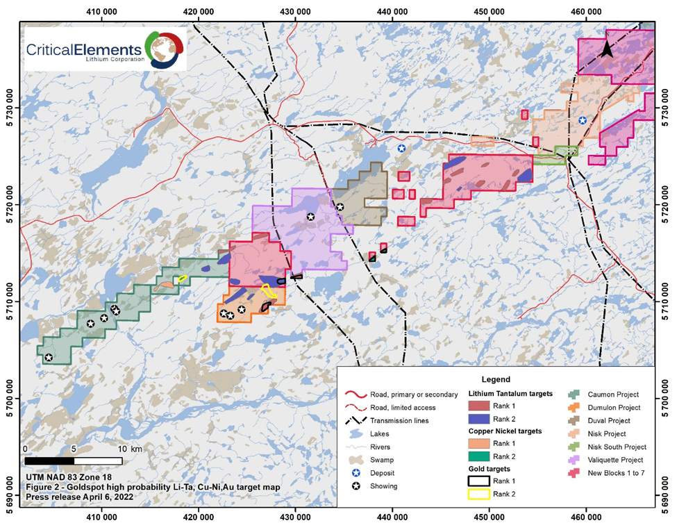 Critical Elements Lithium Corporation, Tuesday, July 19, 2022, Press release picture