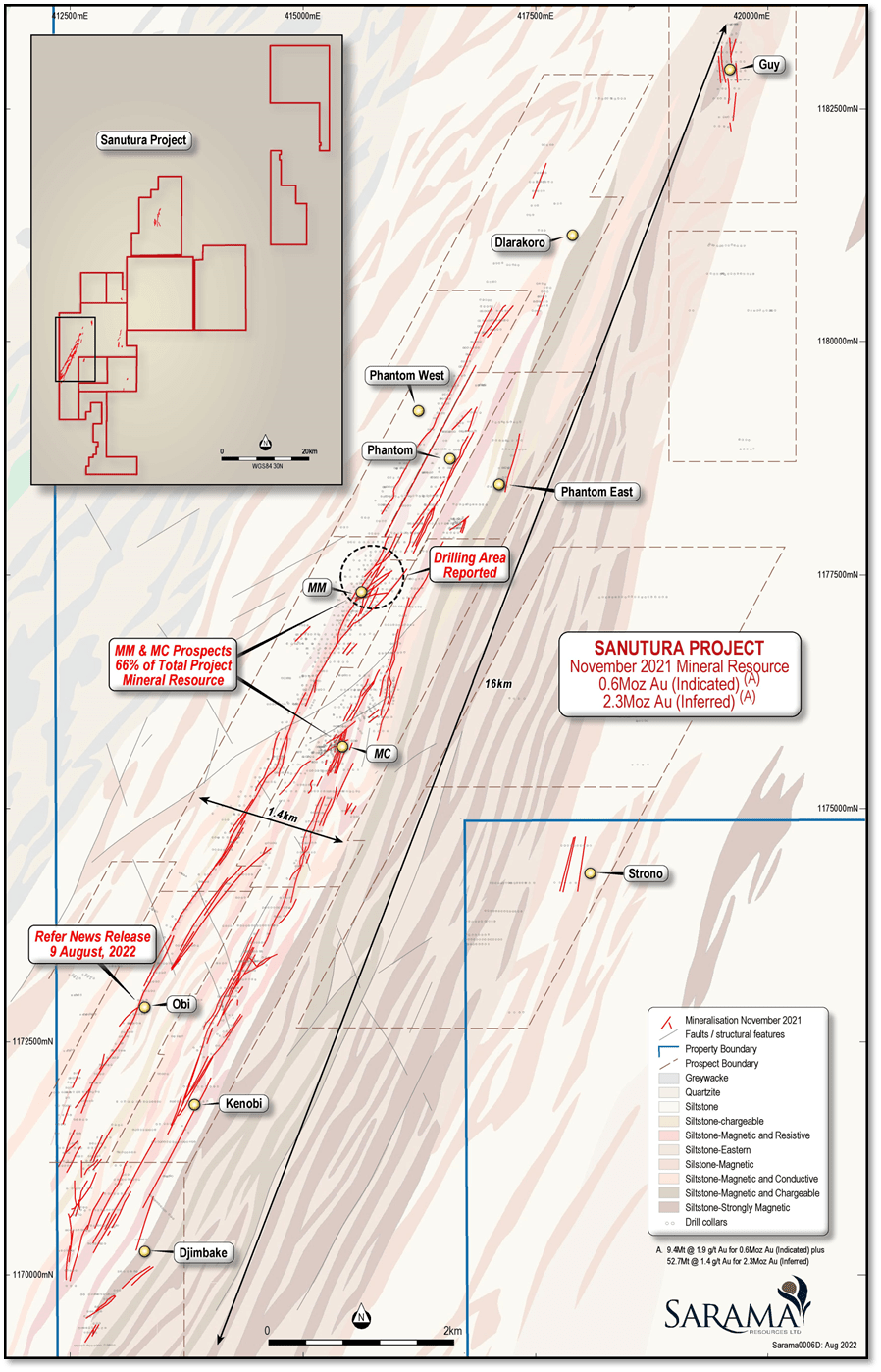 Sarama Resources Ltd., Wednesday, August 31, 2022, Press release picture