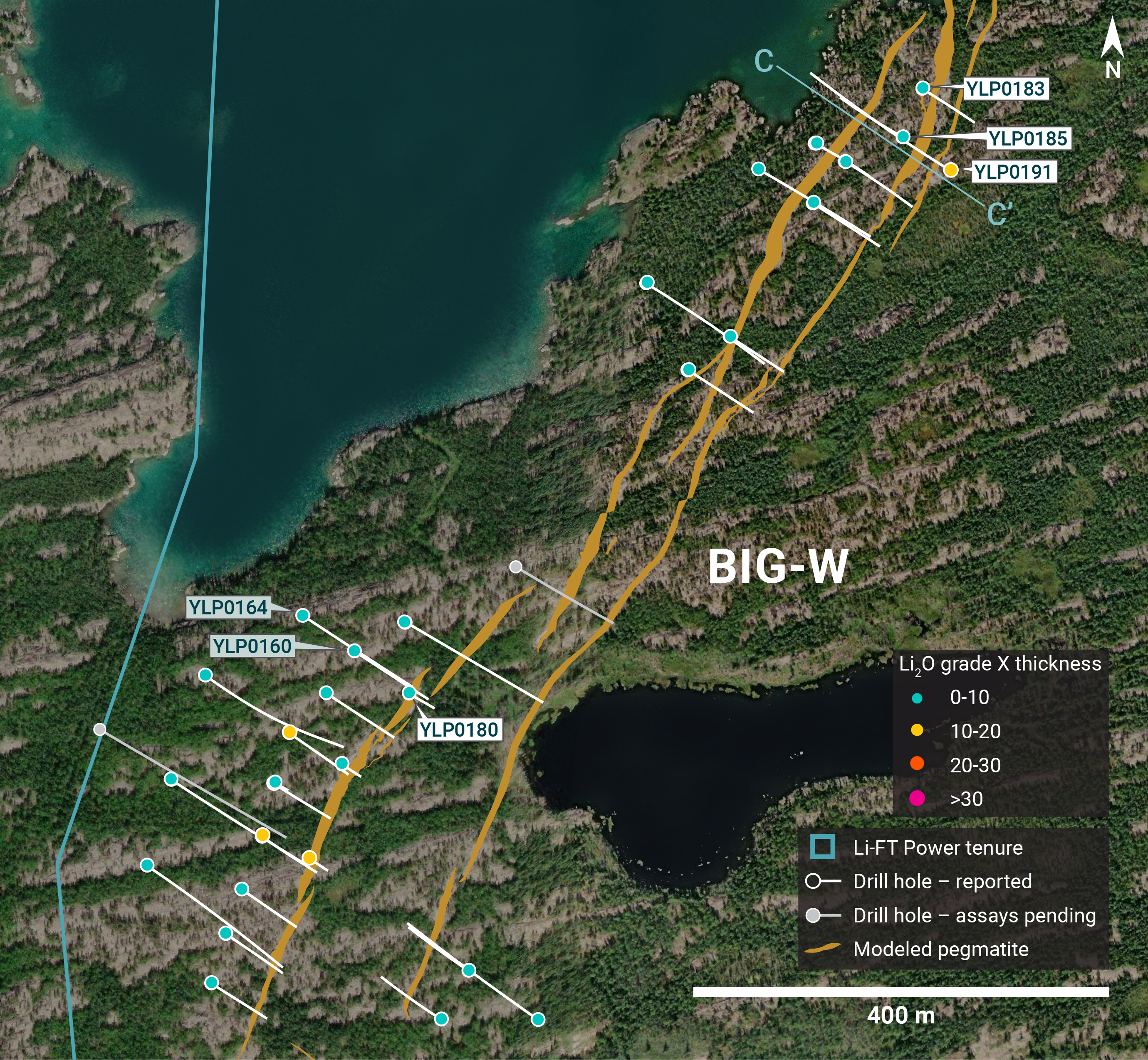 Individual Drill plans YK pegmatites NR 26 Big W GT