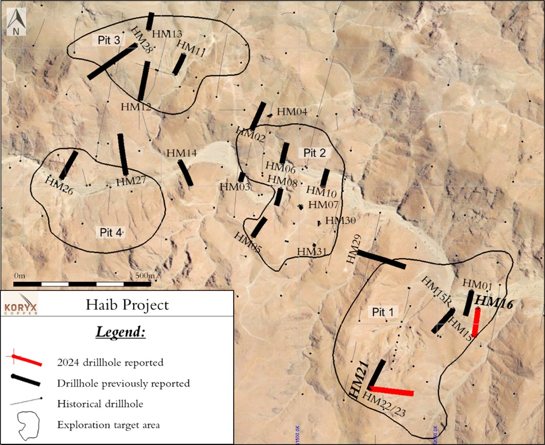 Planview showing the positions of the boreholes being reported here.