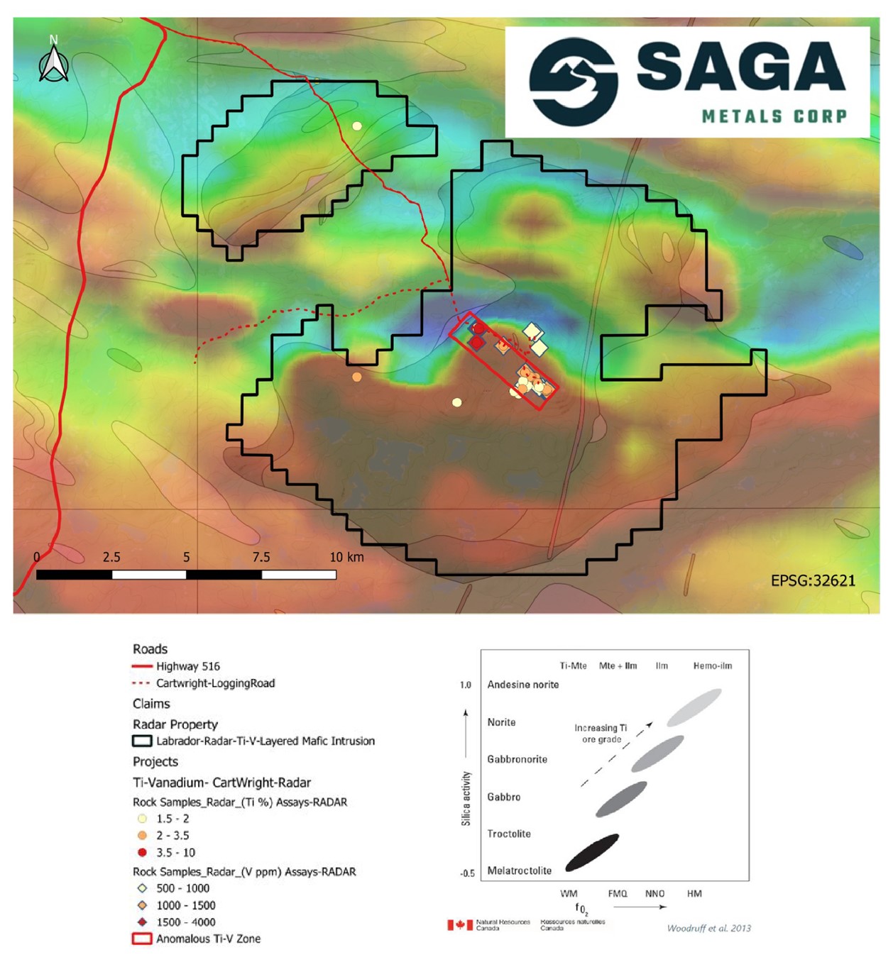 The Hawkeye zone and the additional property acquisition boundaries of the Radar Project