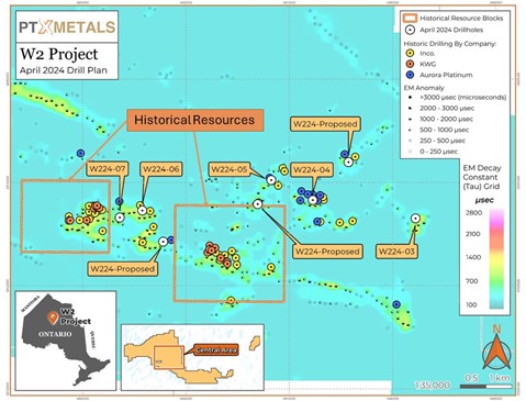 Location of the Targets for April 2024 Drill Program
