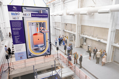 A rendering illustrates the Molten Salt Research Reactor, which will be housed in Abilene Christian University's Dillard Science and Engineering Research Center.