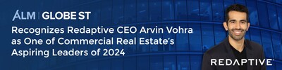 Arvin Vohra — CEO of Energy-as-a-Service leader Redaptive — has been named by GlobeSt. as one of CRE’s Aspiring Leaders of 2024.