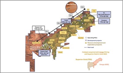 Figure 3:  Catalyst’s consolidated Plutonic Gold Belt, showing tenements (CNW Group/Catalyst Metals LTD.)