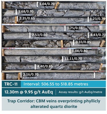 Figure 3: Drill Core Tray Photo Highlighting TRC-11 (CNW Group/Collective Mining Ltd.)