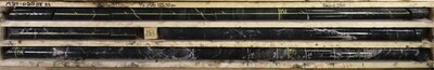 Figure 6: M24-020 radioactive intersections in graphitic pelite along strike 50 m to the SW of M24-017 (target H15). (CNW Group/Fortune Bay Corp.)