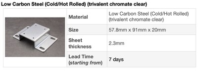 Low Carbon Steel (Cold/Hot Rolled) (trivalent chromate clear)