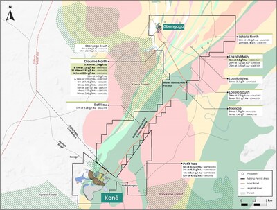 Figure 1: Mining permit area with deposits and exploration targets (CNW Group/Montage Gold Corp.)