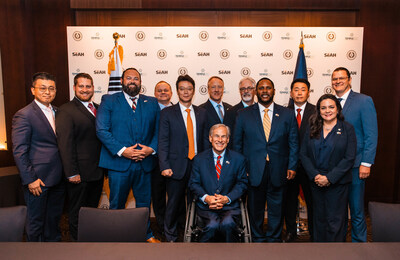 A press conference hosted by Governor of Texas Greg Abbott in Seoul on 7/9/2024 announced the SeAH Superalloy Technologies project that will locate in Temple, Texas. In attendance were Junghoon "Jay" Lee - CEO, SeAH CSS; Michael King - CEO, SeAH Superalloy Technologies; Adrian Cannady – CEO and President, Temple Economic Development Corporation; as well as other leaders from SeAH, Temple Economic Development Corporation, and the Governor’s Office