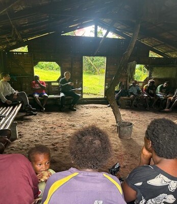 Figure 3. CEO Tim Crossley undertaking community awareness at Ward 11 (CNW Group/Adyton Resources Corporation)