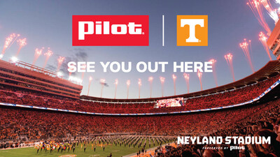 Pilot and Tennessee Athletics invite fans to “see you out here” at Neyland Stadium, preserved by Pilot.
