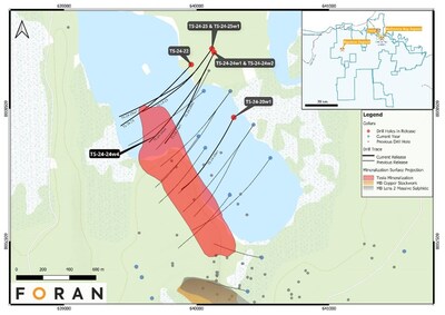 Figure 1 – Plan View of the Tesla Zone and Bridge Zone (CNW Group/Foran Mining Corporation)