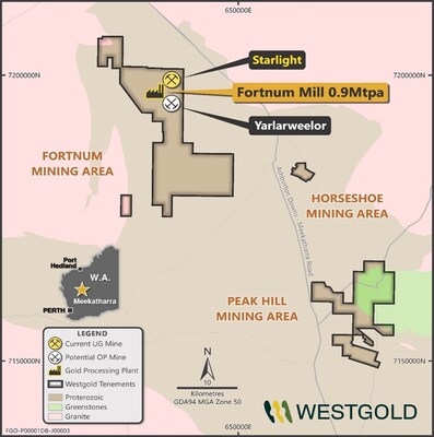 Figure 3 - Murchison Operations Project Areas (Fortnum) (CNW Group/Westgold Resources Limited)