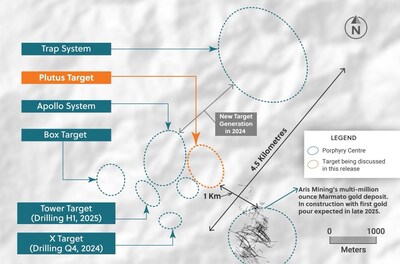 Figure 3: Plan View of the Guayabales Project Highlighting the Plutus Target Area (CNW Group/Collective Mining Ltd.)