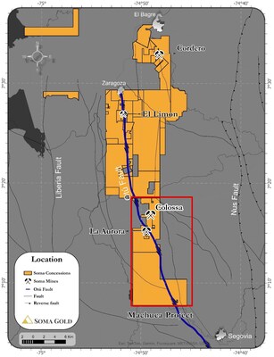 Figure 1: Location of Colossa Mine (CNW Group/Soma Gold Corp.)