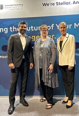 Attending the International MLS Forum in Milan Oct. 7, 2024, were (from left): Dr. Mathew Kallumadil, UCO Vice President of Global Markets and Stellar MLS Vice President of Technology and Innovation; Merri Jo Cowen, CEO of UCO and Stellar MLS: and Marion Weiler, UCO Vice President of Global Markets and Stellar MLS Vice President of Marketing and Communications. Photo credit: https://mlsforum.org/