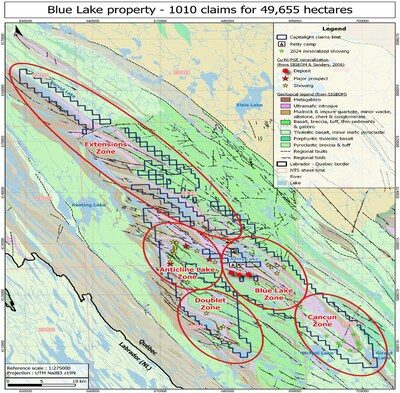 Blue Lake Property - 1010 claims for 49,655 hectares (CNW Group/IC Capitalight Corp.)