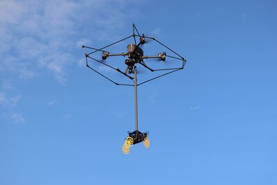 PLP's RAPTOR CLAMP Drone Kit - the world's first self-service system for remotely installing bird diverters on overhead power lines.