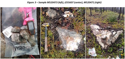 Figure 3 - Sample M520473 (left), J255607 (center), M520471 (right) (CNW Group/Targa Exploration Corp.)