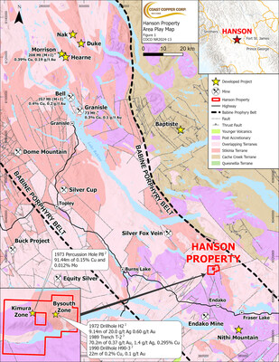 COCO NR24-13 Figure 1: Hanson Property (CNW Group/Coast Copper Corp.)