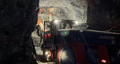 Sandvik BEV Jumbo Bolting (CNW Group/Foran Mining Corporation)