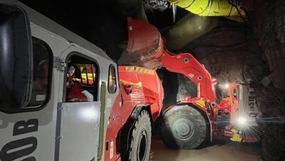 BEV Truck Loading Underground (CNW Group/Foran Mining Corporation)
