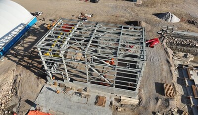 Steel Erection at Surface Maintenance Shop (CNW Group/Foran Mining Corporation)