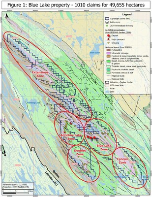 Figure 1: Blue Lake Property - 1010 claims for 49,655 hectares (CNW Group/IC Capitalight Corp.)