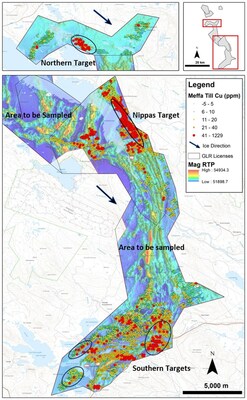 Figure 2: Newly identified Cu (copper) glacial till pathfinder anomalies within the Storjuktan project. (CNW Group/First Nordic Metals Corp.)