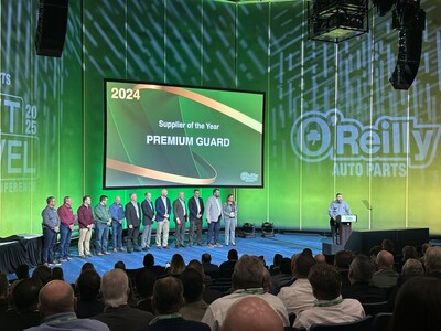 The PGI team on stage to accept the prestigious Top Supplier award at the annual O'Reilly Leadership Conference in Houston, Texas.