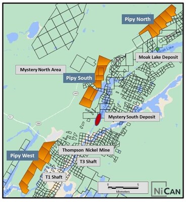 Figure 1: Pipy Properties in the Thompson Area, Manitoba (CNW Group/Nican Ltd.)