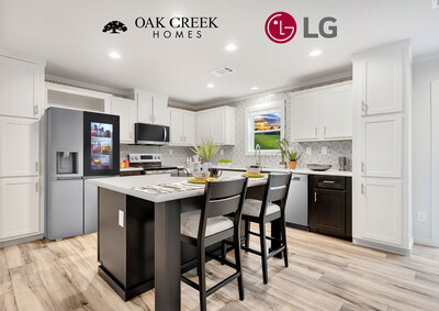 Oak Creek Homes: LG Appliances now standard in 2025 home orders.