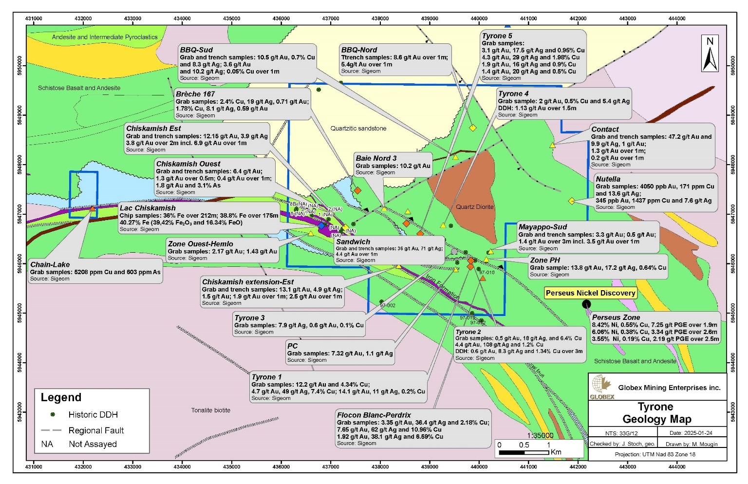 Tyrone Geology Map – Globex Mining Enterprises Inc.