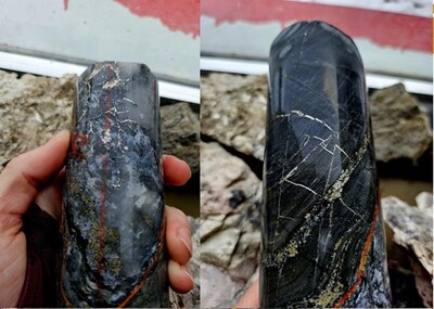 Figure 2: 1274-24-358 – Native silver bearing quartz veins (CNW Group/Abitibi Metals Corp.)