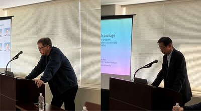 Media Briefing - left: Akira Odoi, right: Kazuya Takeda