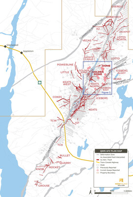 Figure 2: Plan view map of the primary discovery area on the Appleton Fault Zone (“AFZ”) at Queensway North (CNW Group/New Found Gold Corp.)