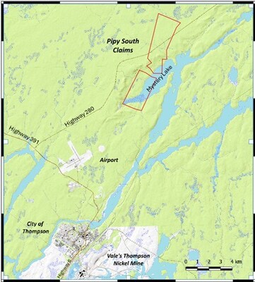 Figure 2: Pipy South Property Location and Infrastructure (CNW Group/Nican Ltd.)