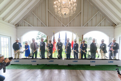Gray, UBE C1 Chemicals America, Inc., and Cornerstone Energy Park officials turn dirt to celebrate new manufacturing facility.