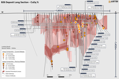 Figure 1: Phase II Drillholes with the Location of Significant Results (CNW Group/Abitibi Metals Corp.)