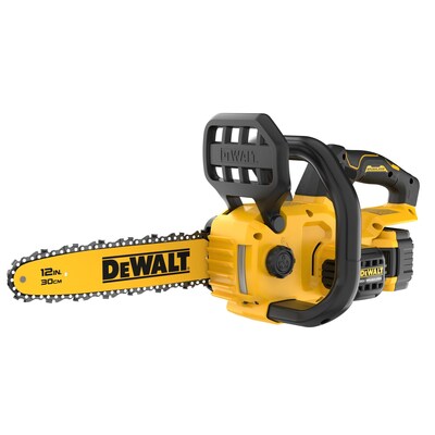 20V MAX 12 in. Compact Brushless Cordless Chainsaw: The battery-powered chainsaw is designed to deliver power in a small size, for construction and outdoor jobs, from cutting tree limbs to cutting beams.