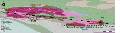 Figure 1: Plan view map of Duparquet geology and resource with main targets labelled (CNW Group/First Mining Gold Corp.)