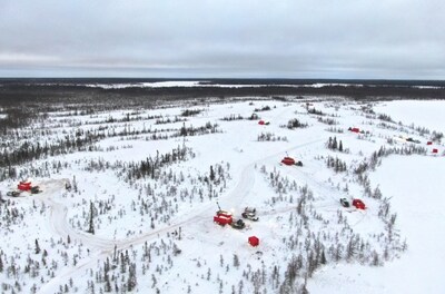 Multiple drill rigs actively drilling towards additional intersections into the Tesla Zone. (CNW Group/Foran Mining Corporation)
