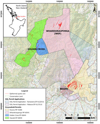 Figure 4: Location Map showing Waihi Gold Mine and Wharekirauponga Deposit (CNW Group/OceanaGold Corporation)